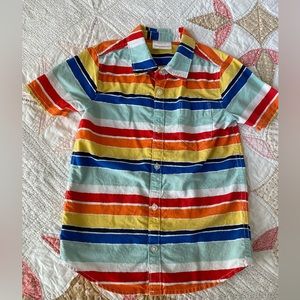 Hanna Andersson rainbow stripe button down shirt